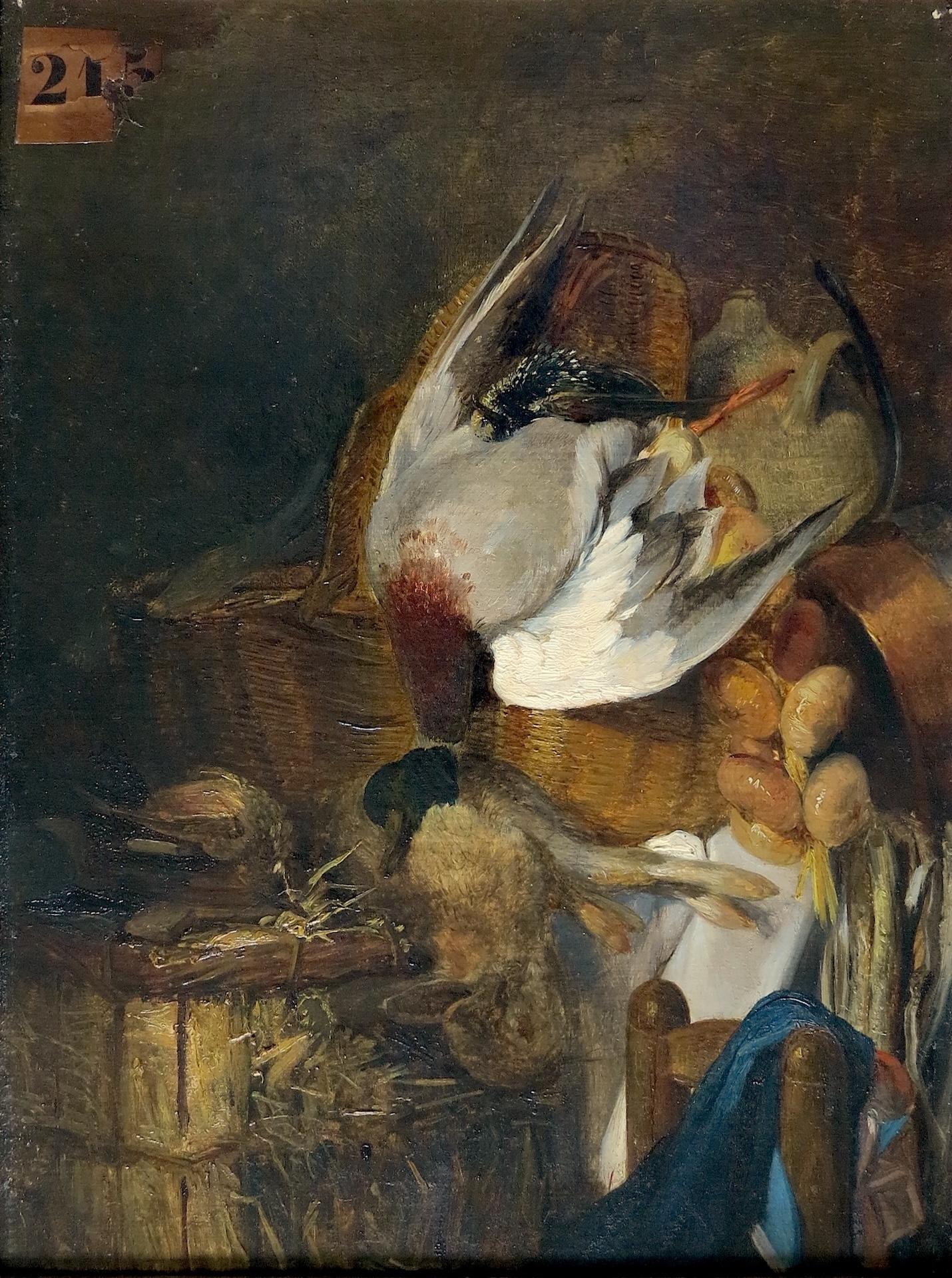 Still Life with Mallard and Hare - Painting by Louis Auguste SECOND, known as FEREOL