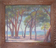 Pointillist French Mediterranean Seascape Oil on Canvas Painting by Louis Azais