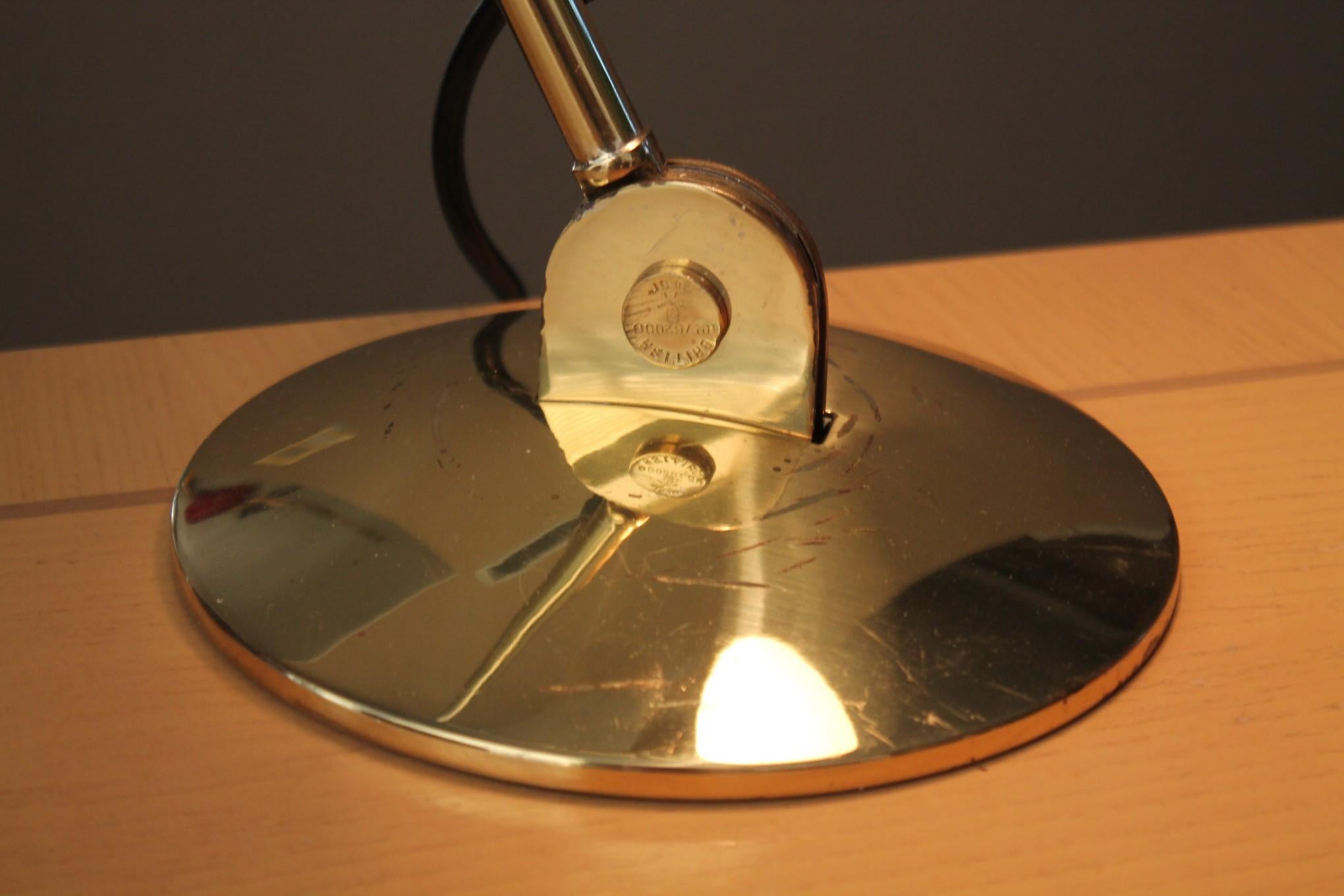 20th Century Louis Baldinger Brass Articulating British Drafting Table Desk Lamp! Rare! For Sale