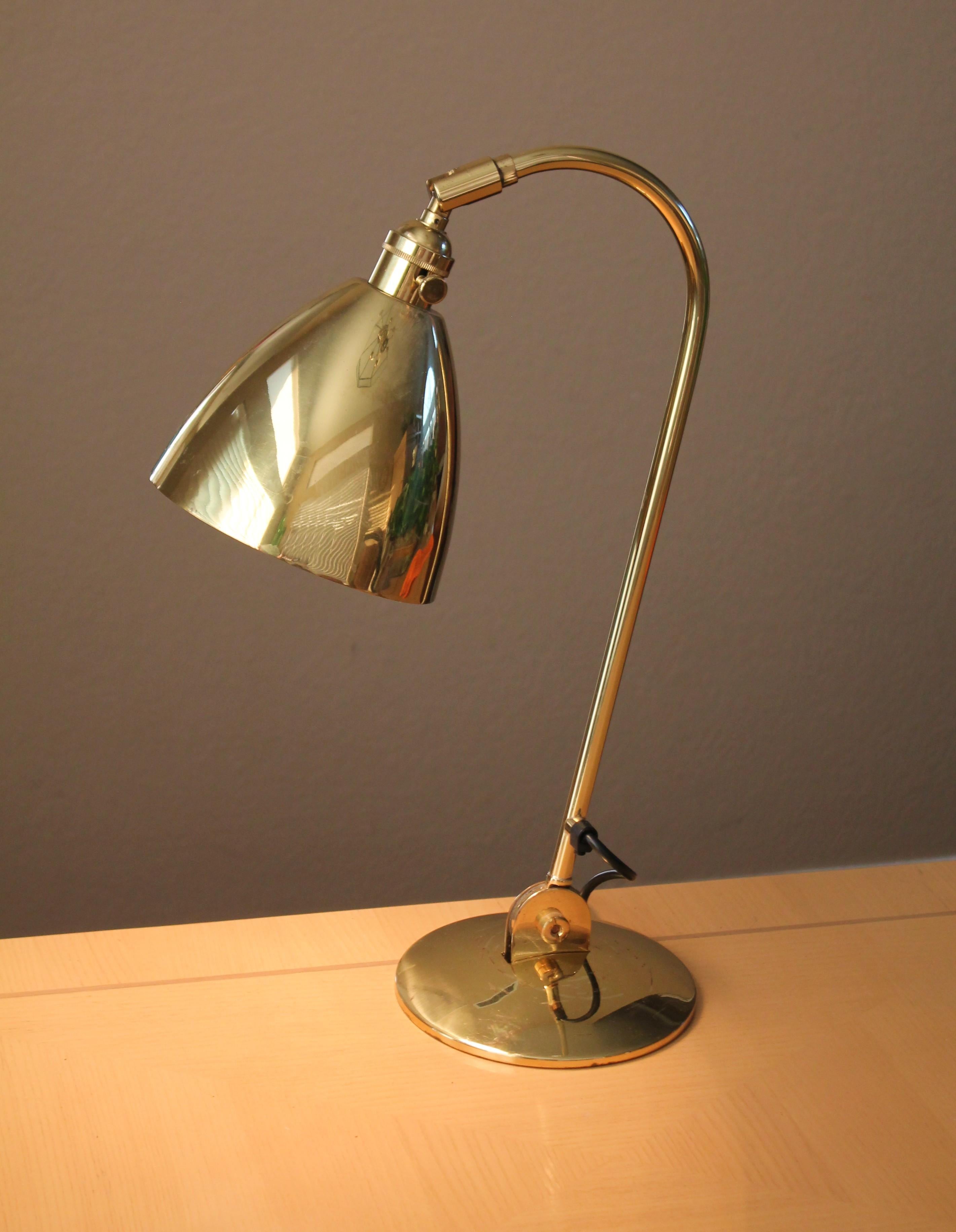 Metal Louis Baldinger Brass Articulating British Drafting Table Desk Lamp! Rare! For Sale