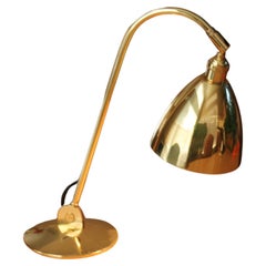 Britische Baldinger-Messing-Schreibtischlampe mit Gelenk, britische handgefertigte Tischlampe! Rar