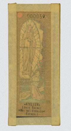 Schizzo per una finestra di vetro - Inchiostro e acquerello di Louis Balmet - Anni '20