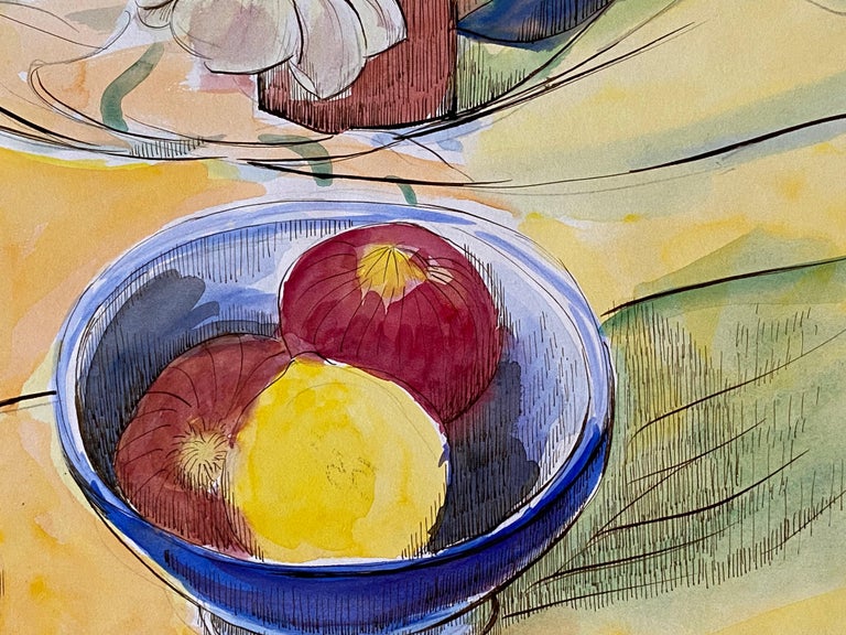 1940's French Fruit Still Life  - Post Impressionist artist For Sale 1