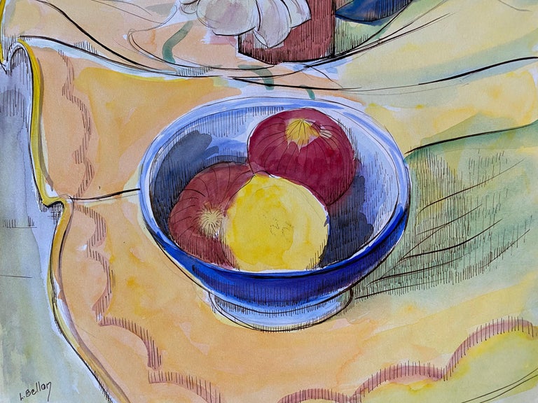 Louis Bellon Still-Life Painting - 1940's French Fruit Still Life  - Post Impressionist artist
