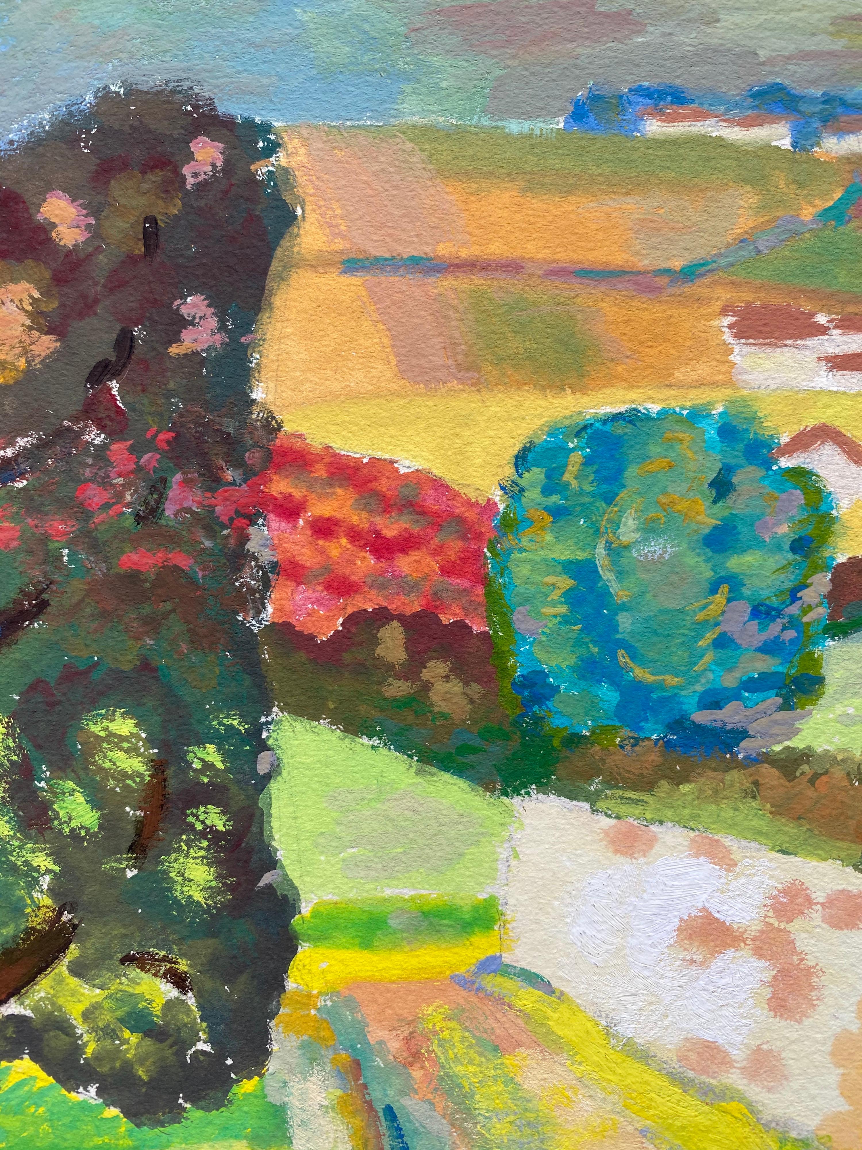 Paysage de Provence des années 1940 - Artiste post-impressionniste en vente 1