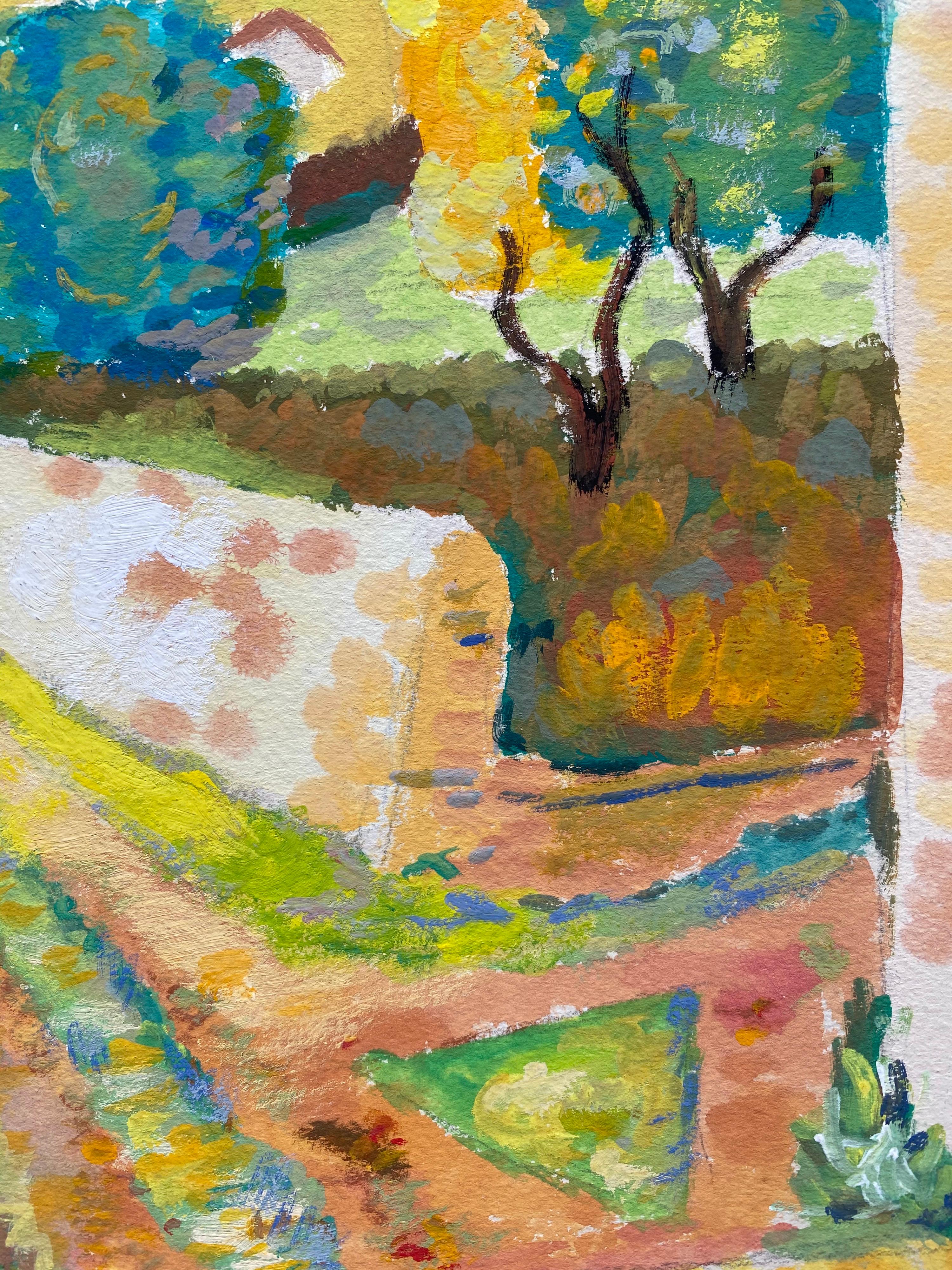 Paysage de Provence des années 1940 - Artiste post-impressionniste en vente 2