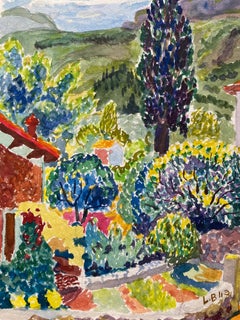 1940's Provence France Painting Landscape - Post Impressionist artist