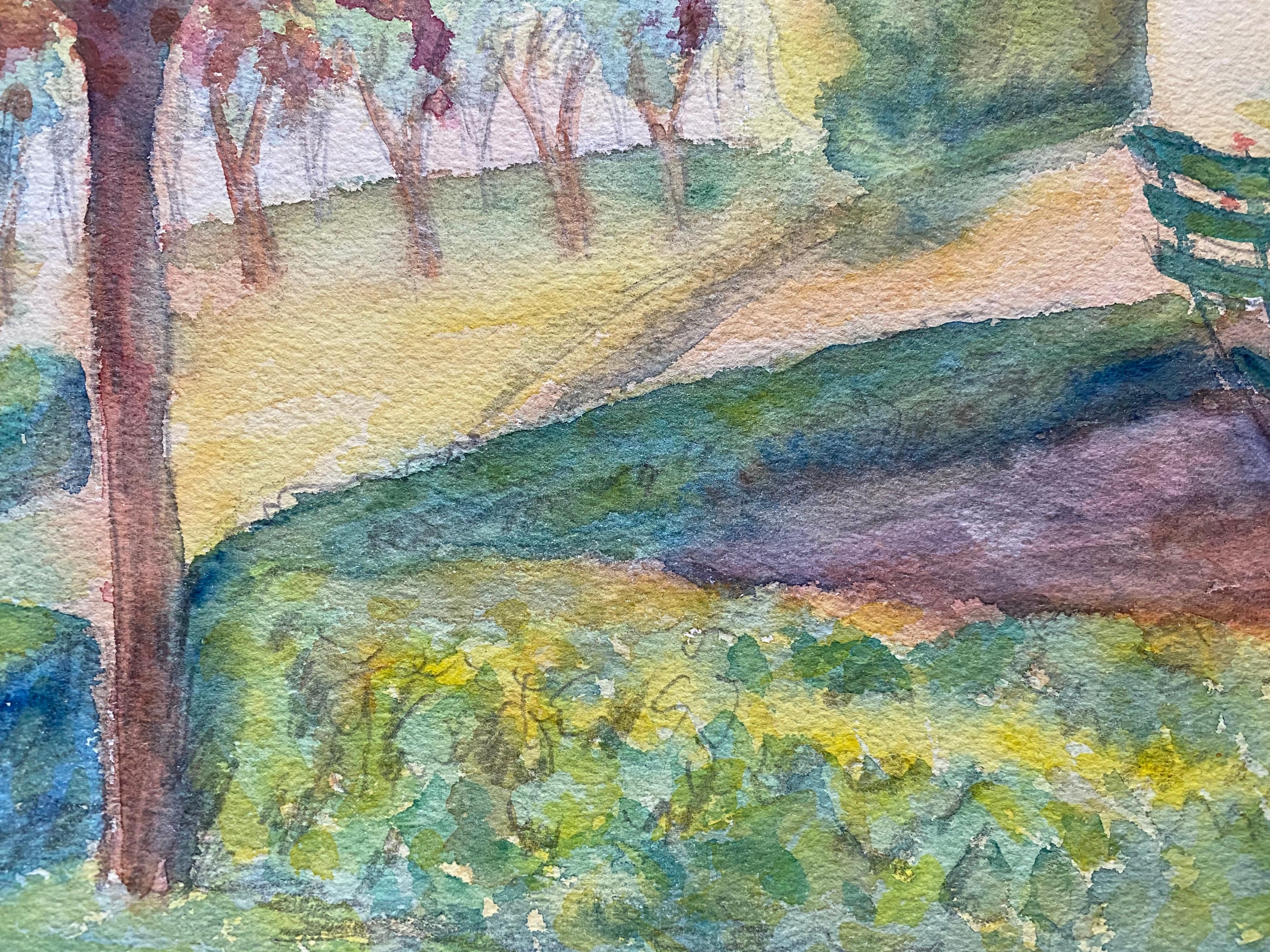 Provencal Landscape
by Louis Bellon (French 1908-1998)
inscribed verso
From a batch of similar work where most were dated 1942-1947
watercolour painting on paper, unframed

measurements: 10.75 x 13.5 inches

provenance: private collection of the