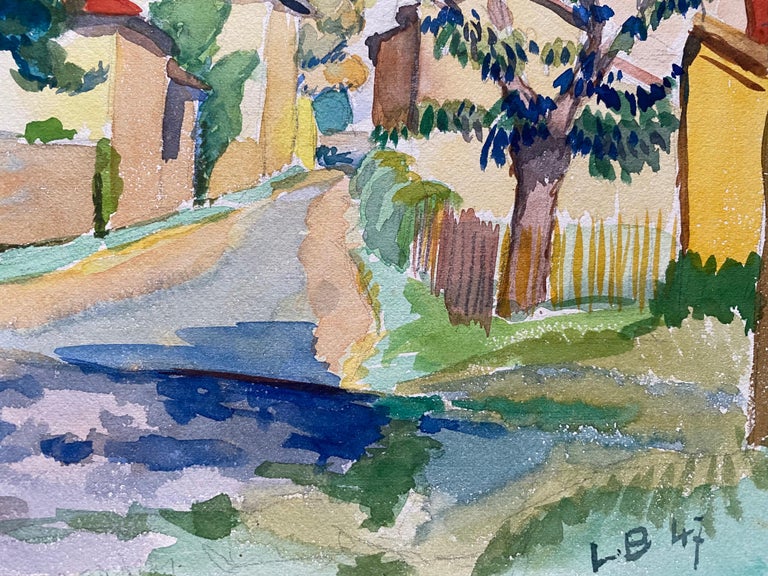 Provencal Landscape
by Louis Bellon (French 1908-1998)
signed and dated 47
From a batch of similar work where most were dated 1942-1947
watercolour painting on paper, unframed

measurements: 9.5 x 13 inches

provenance: private collection of the