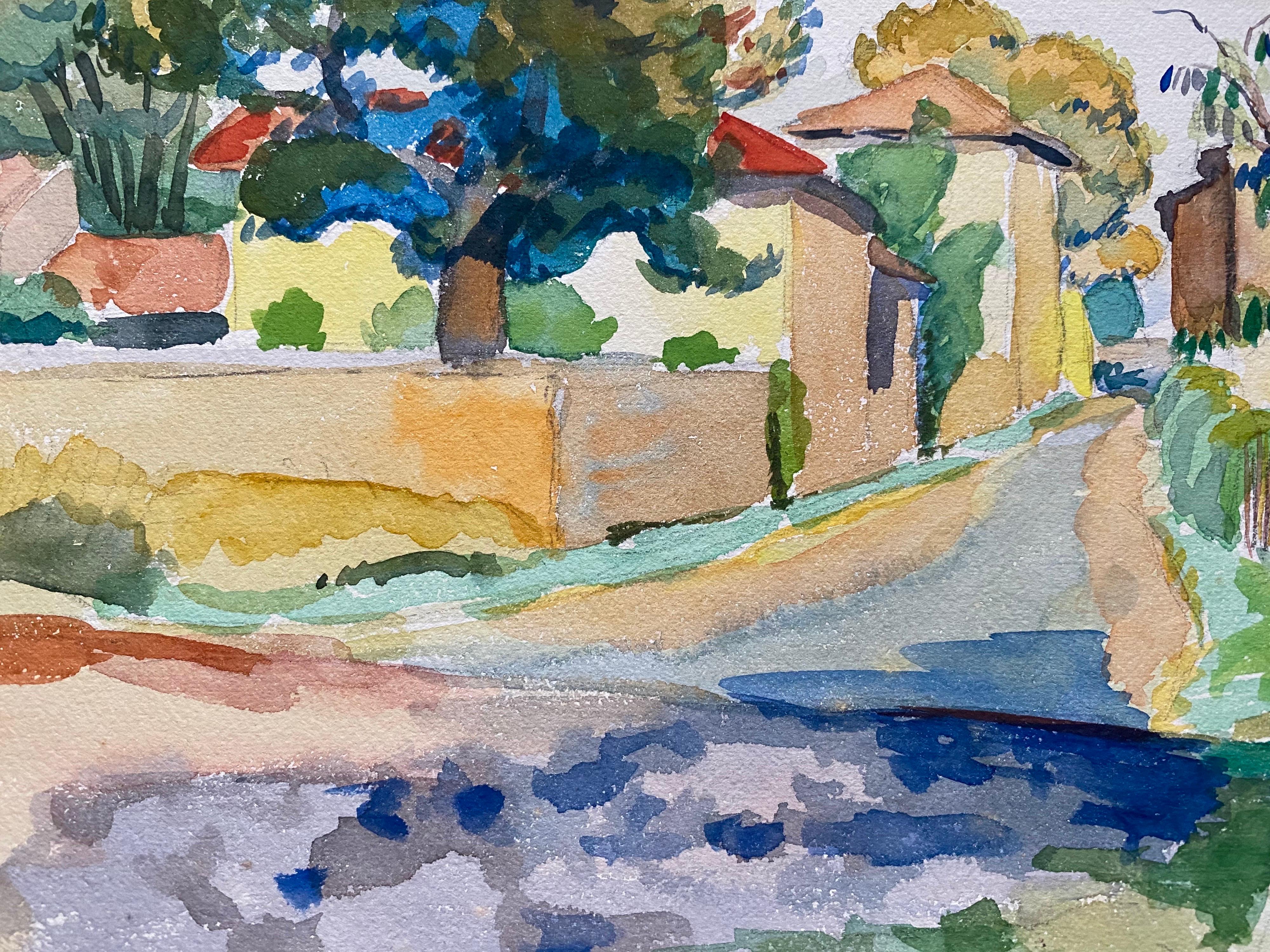 1940's Provence French Bright Summer Landscape  - Post Impressionist artist 1