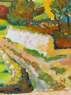 1940's Provence French Autumn Landscape - Post Impressionist artist
