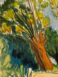 Paysage français de Provence des années 1940 - Artistique post-impressionniste