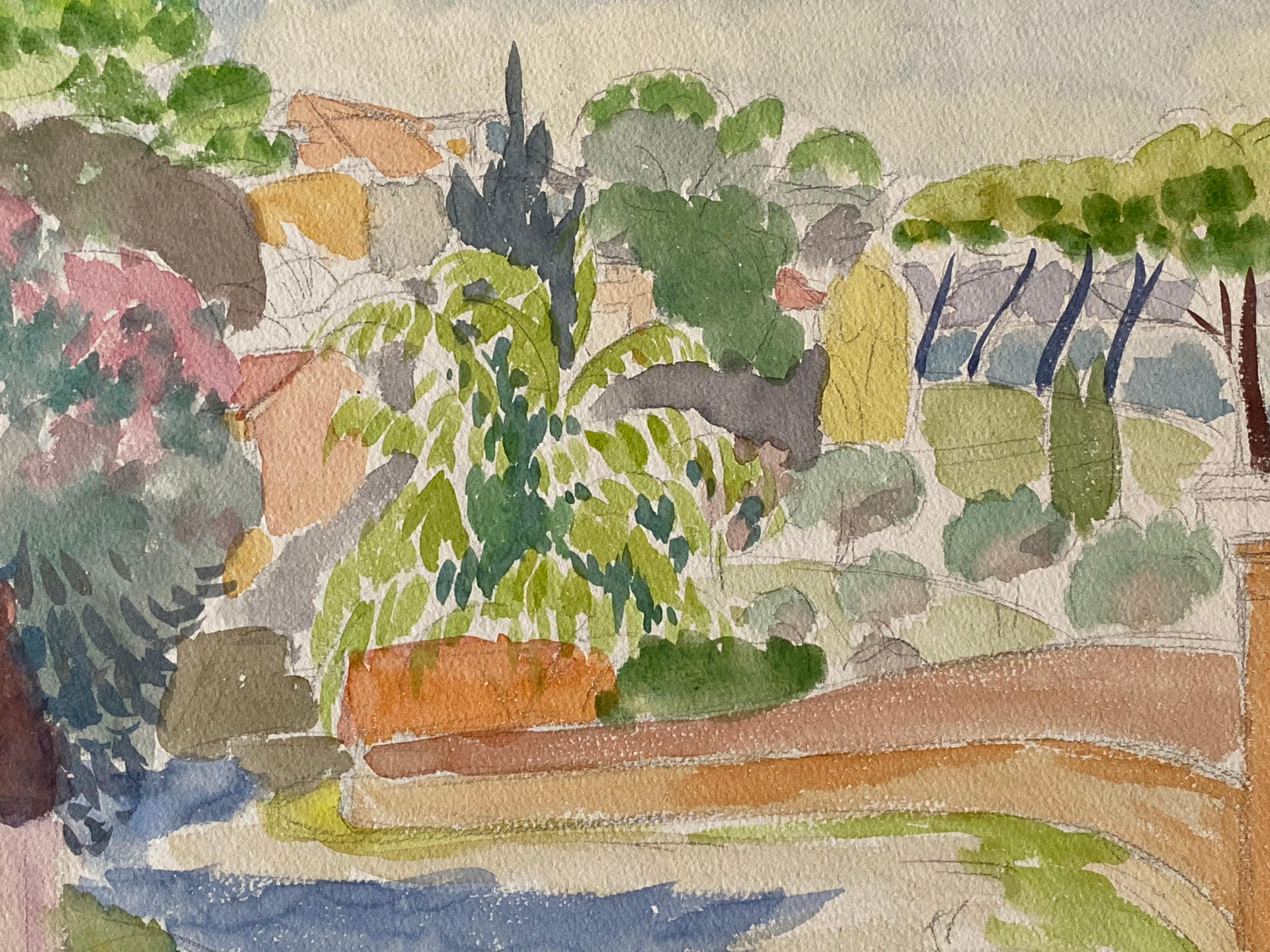 1940's Provence French Landscape - Post Impressionist artist - Art by Louis Bellon