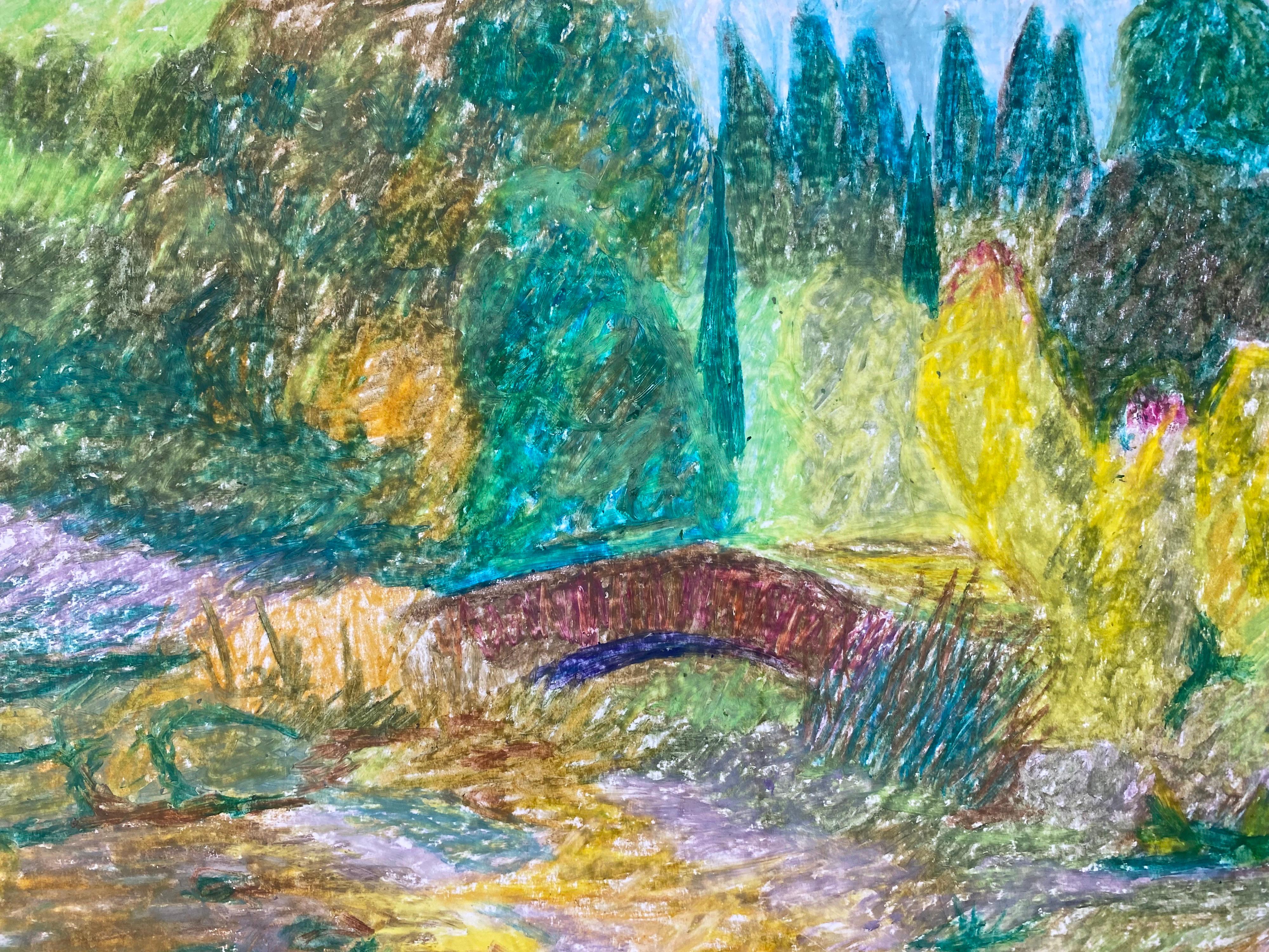 impressionism color pencil drawing