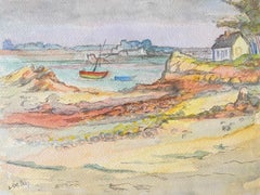 1940's Provence French River Estuary Landscape  - Post Impressionist artist