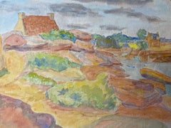 Peinture de Provence des années 1940 - Paysage lumineux français  - Artiste post-impressionniste