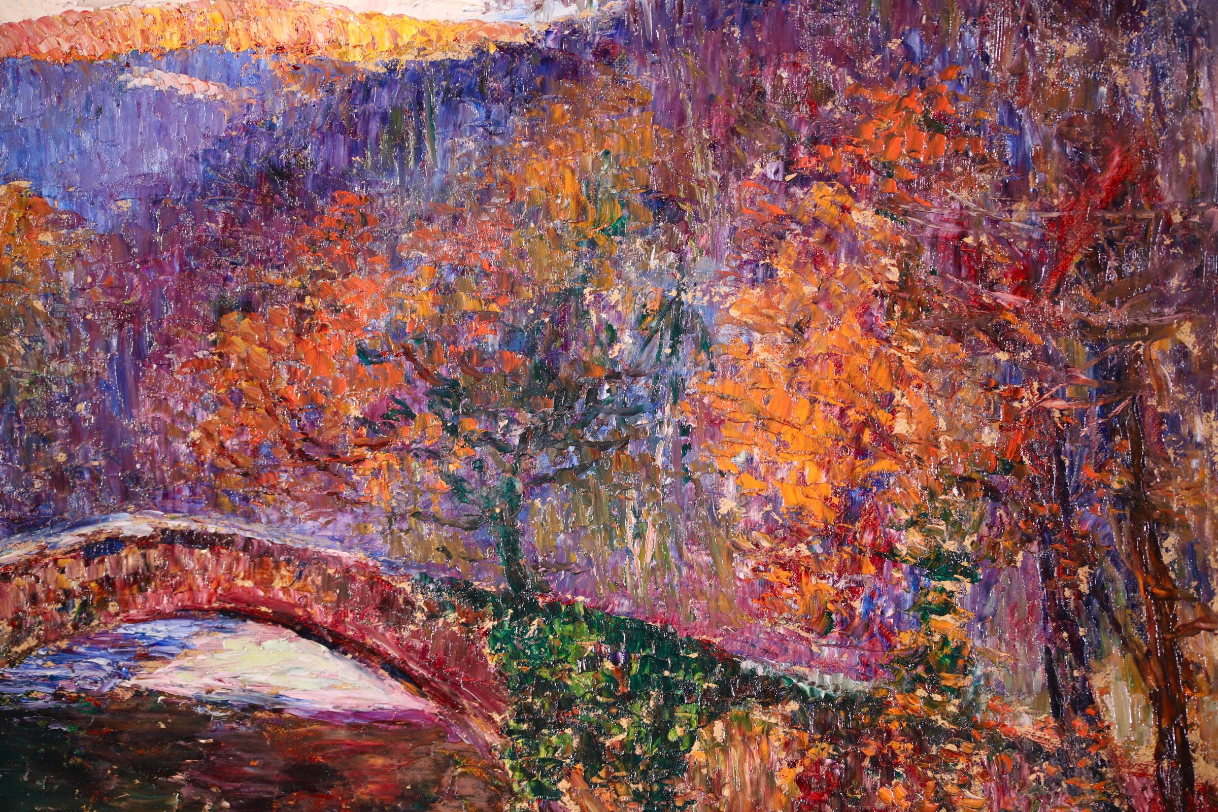 Basque Country - Post Impressionist Oil, River Landscape by Louis Floutier 2