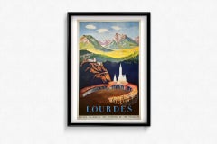 Originales Original-Reiseplakat von Louis Berthomme Saint-Andr zu Lourdes SNCF, 1951