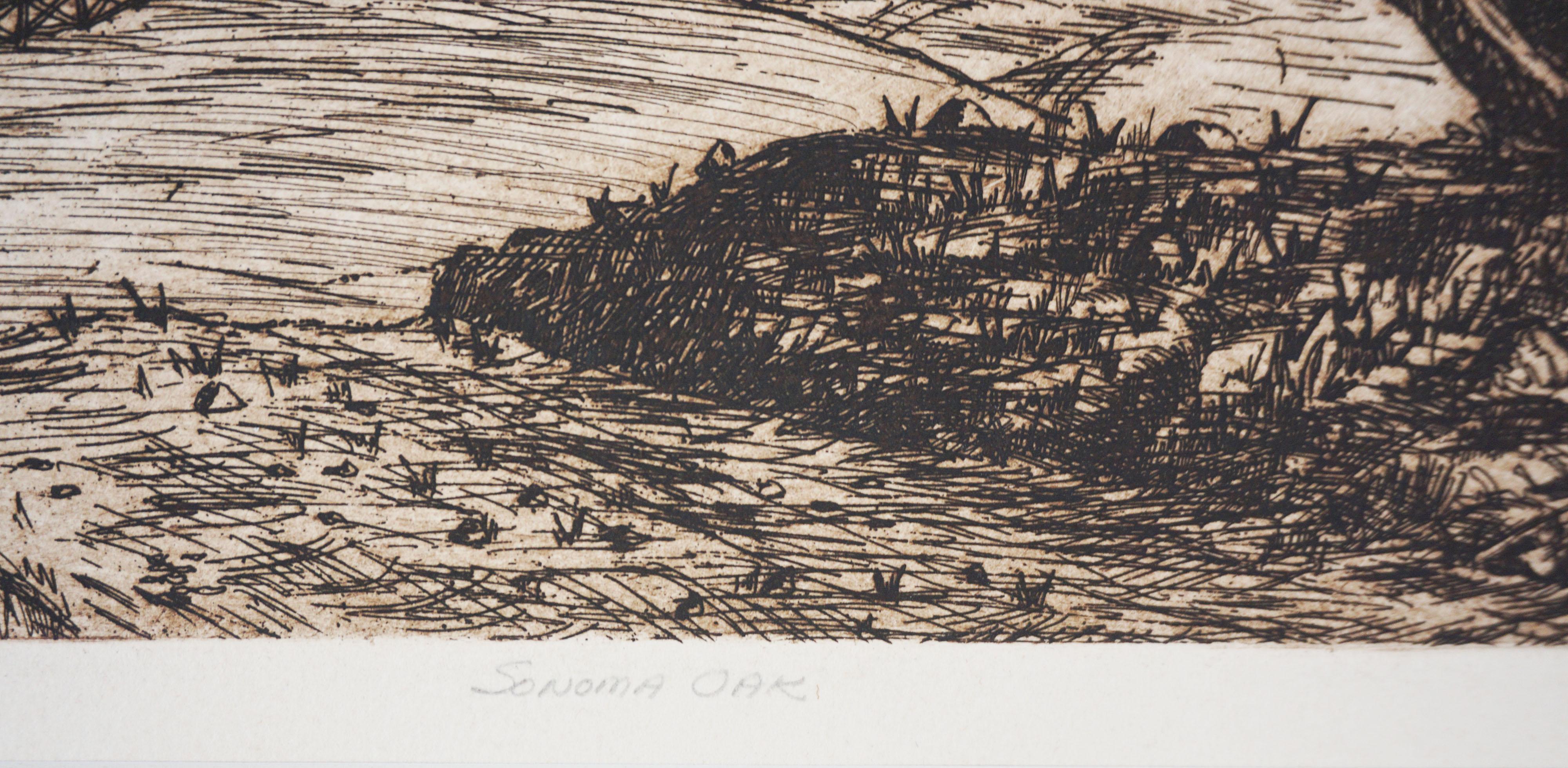Grabado Vintage California Wine Country - 