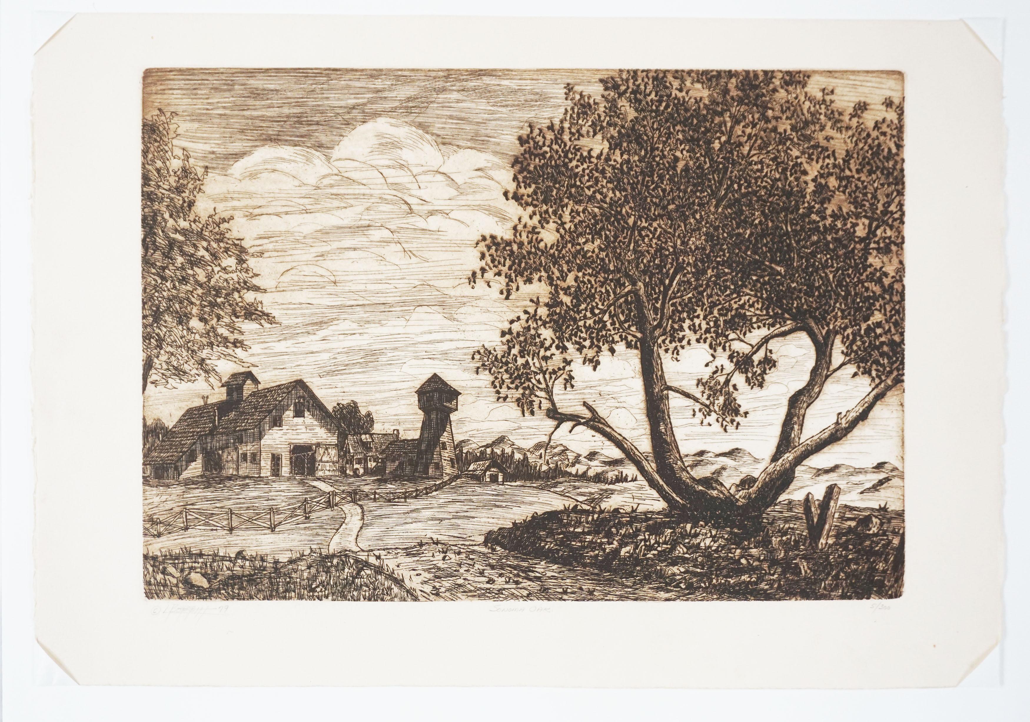 Grabado Vintage California Wine Country - 