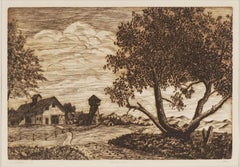 Used California Wine Country Etching - "Sonoma Oak"