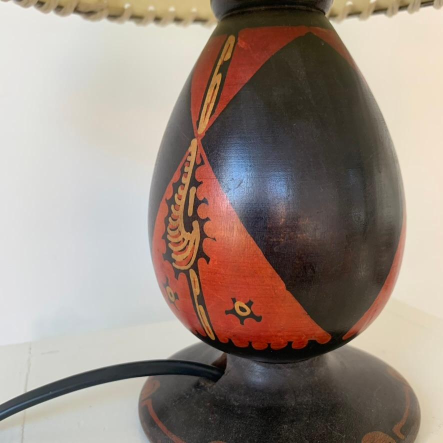 Tischlampe aus Batikholz von Louis Bogtman, Amsterdamer Schule, ca. 1920, Niederlande. im Zustand „Gut“ im Angebot in Brussels, BE