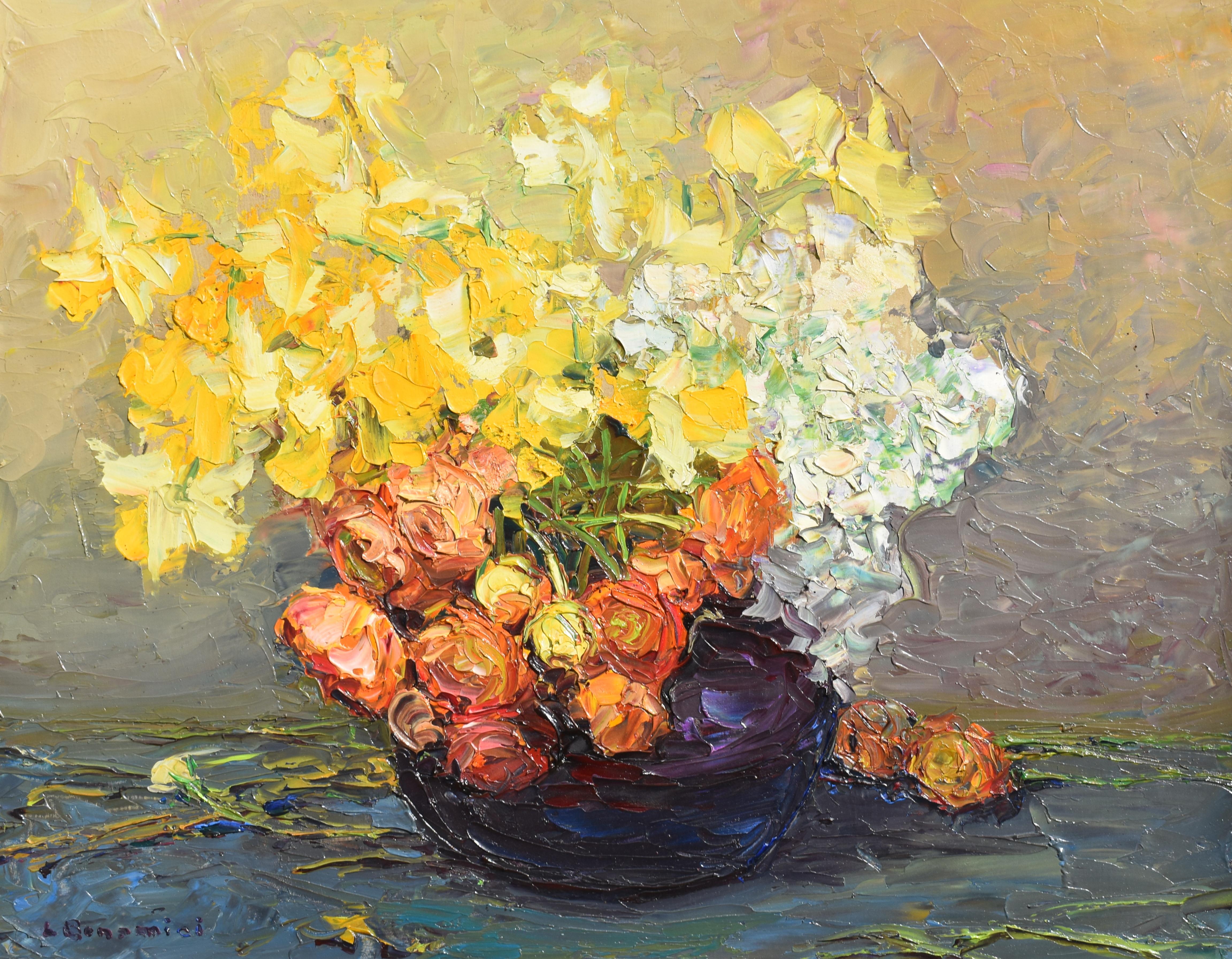 Louis BONAMICI (1878-1966) Postimpressionistisches Ölgemälde der Provence, 1957, Ölgemälde im Angebot 1