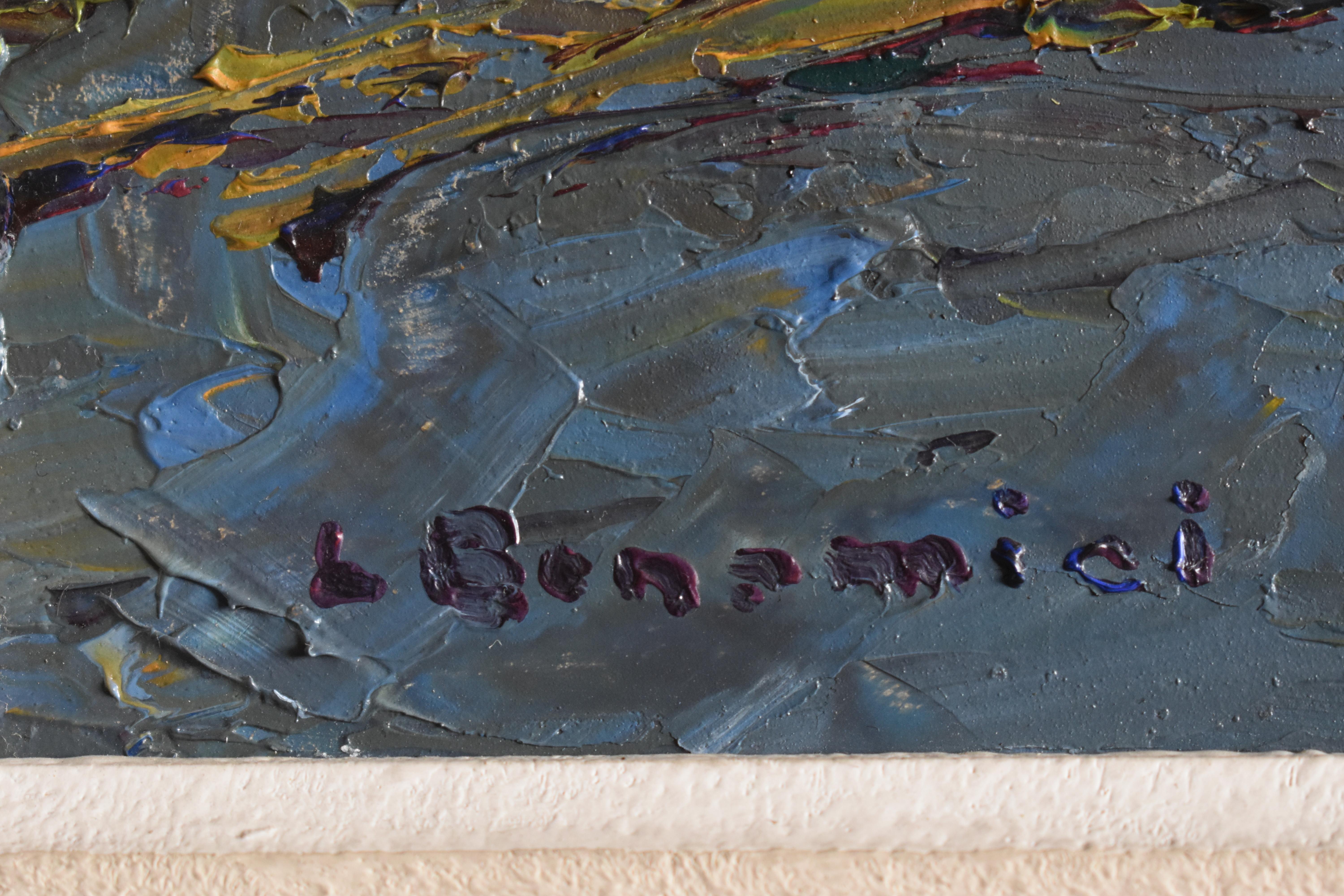 Louis BONAMICI (1878-1966) Postimpressionistisches Ölgemälde der Provence, 1957, Ölgemälde im Angebot 6