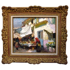 Louis Bonamici Fishmonger on the Market of Bastia Corsica, 1919