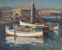 Louis Bonamici (1878–1966) Schule der Provence  Das postimpressionistische Gemälde „Les Barques de P“