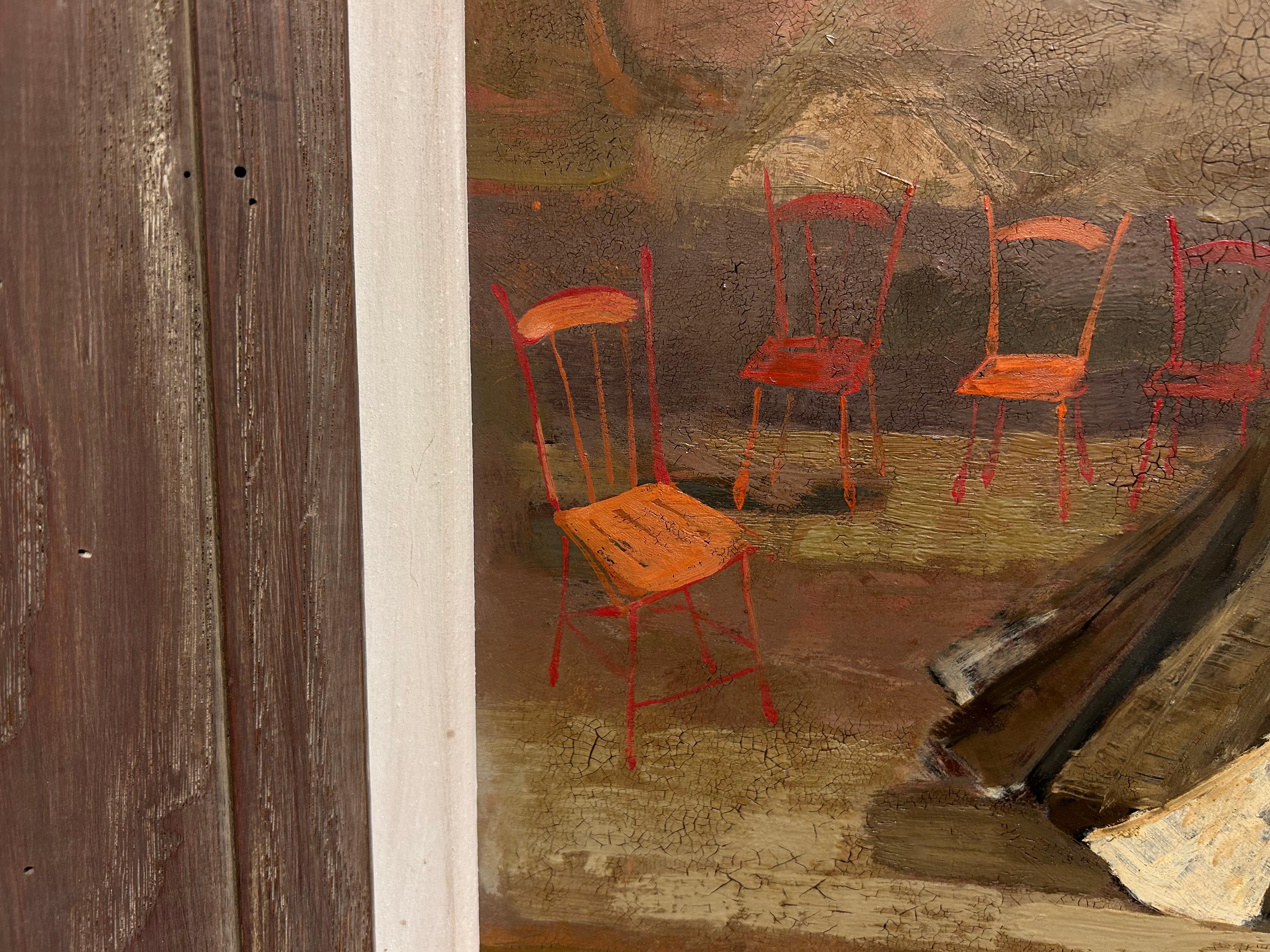 Costa Brava, Spain, Nuns w/ Umbrellas & Chairs, Surrealist Scene For Sale 3