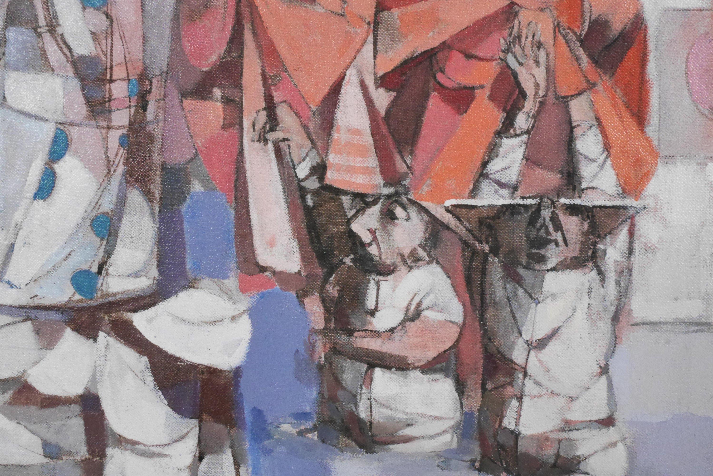 Louis Bosa (americano, 1905-1981)
Alluvione a Venezia, 1970 ca.
Olio su tela
Firmato Bosa in basso a sinistra e verso
34 x 50,5 pollici
40,5 x 56,5 pollici, incorniciato

Esposto: 148a Mostra Annuale, 1973, National Academy of Design, New York,
Il