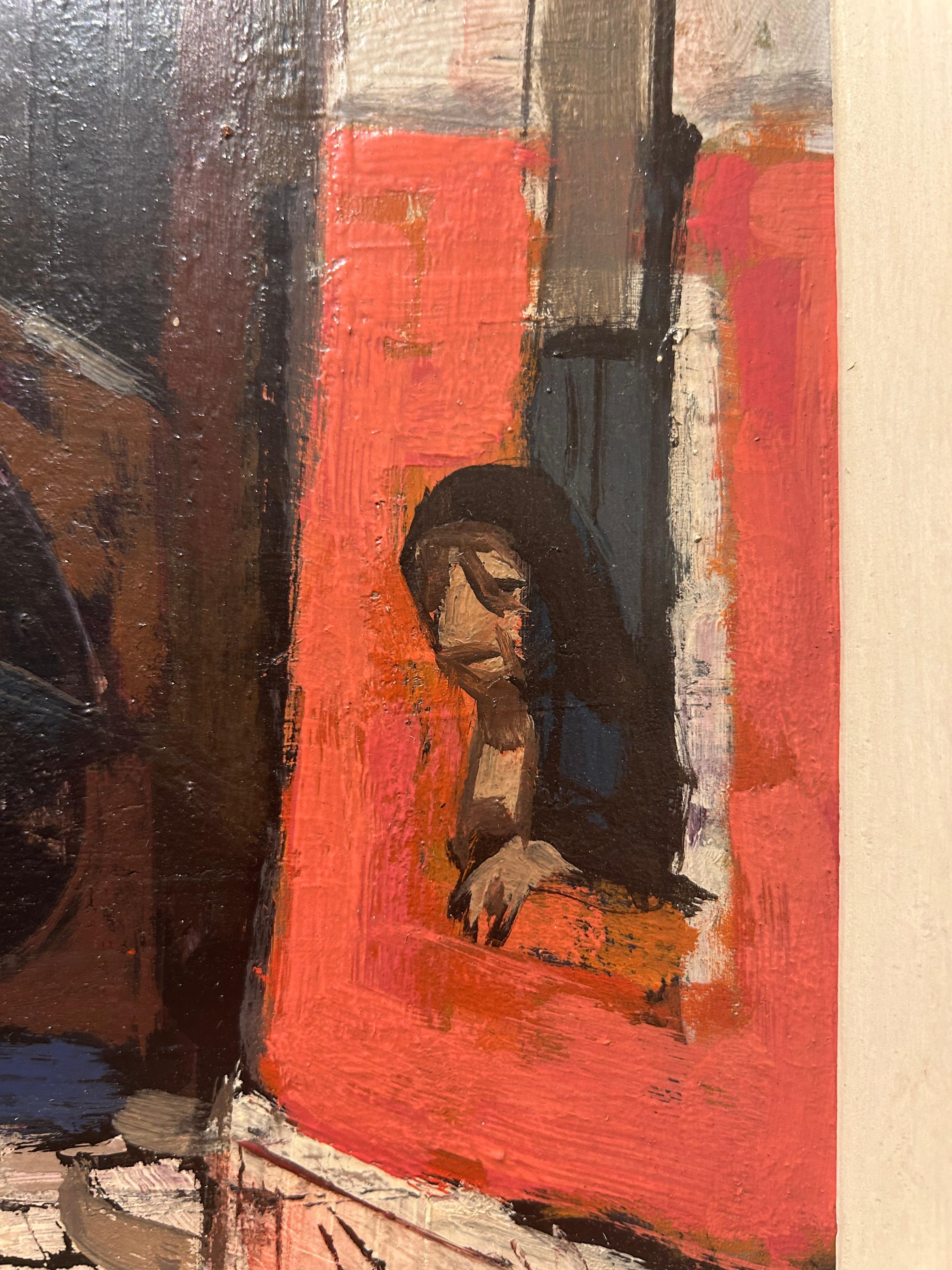 Mid-20th Century Venetian Canal Cityscape, Italian-American artist For Sale 5