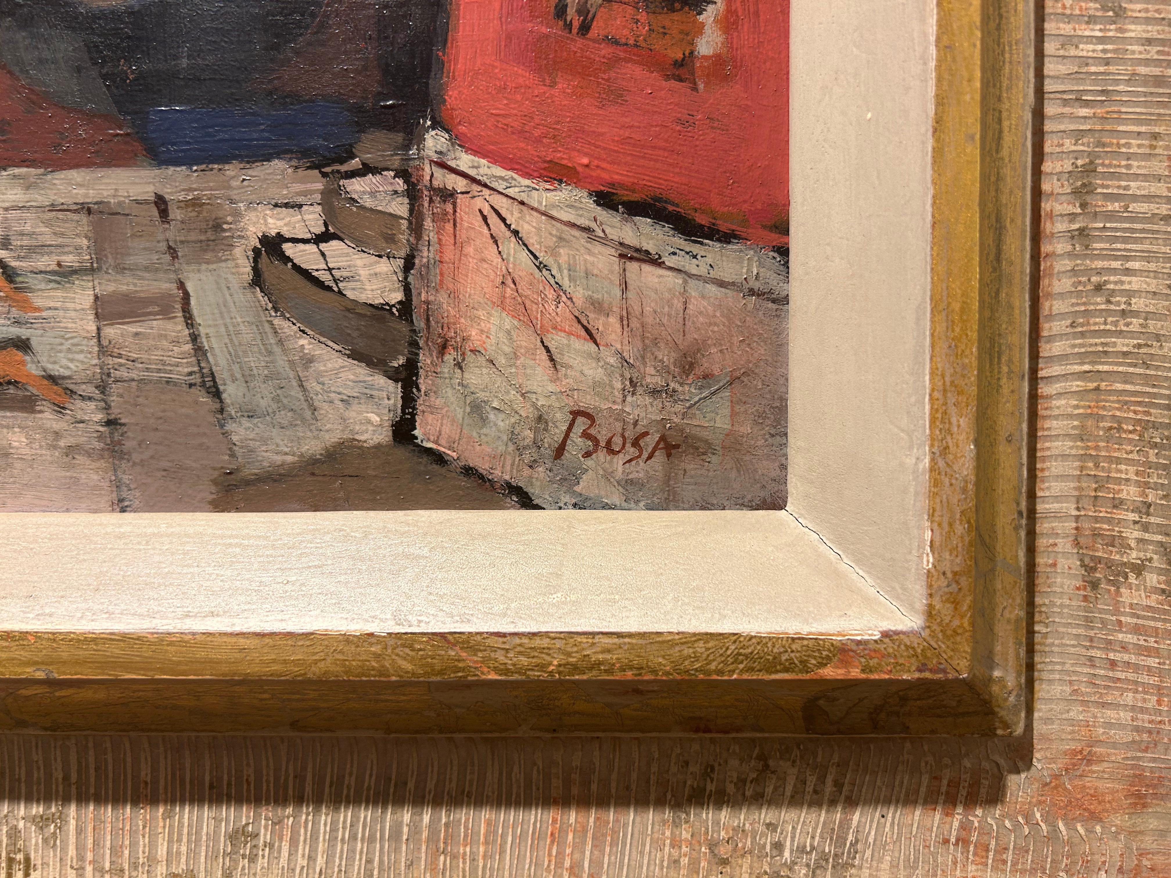 Mid-20th Century Venetian Canal Cityscape, Italian-American artist For Sale 2