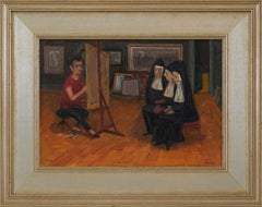 Monjas en mi estudio, Autorretrato, Artista italoamericano del siglo XX