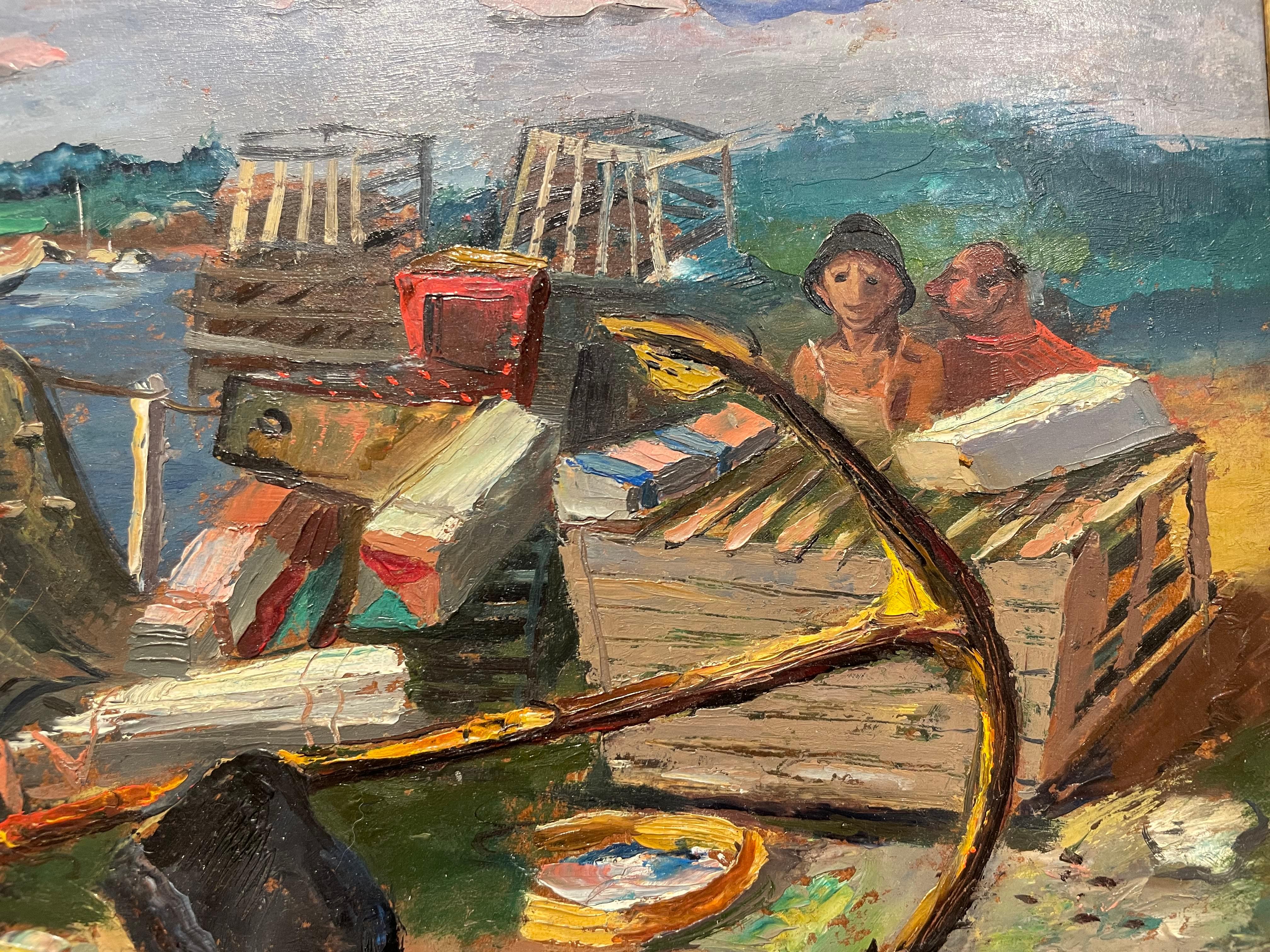 Rockport, Massachusetts Seascape, Cape Ann, Shoreline, Italian American Artist For Sale 4