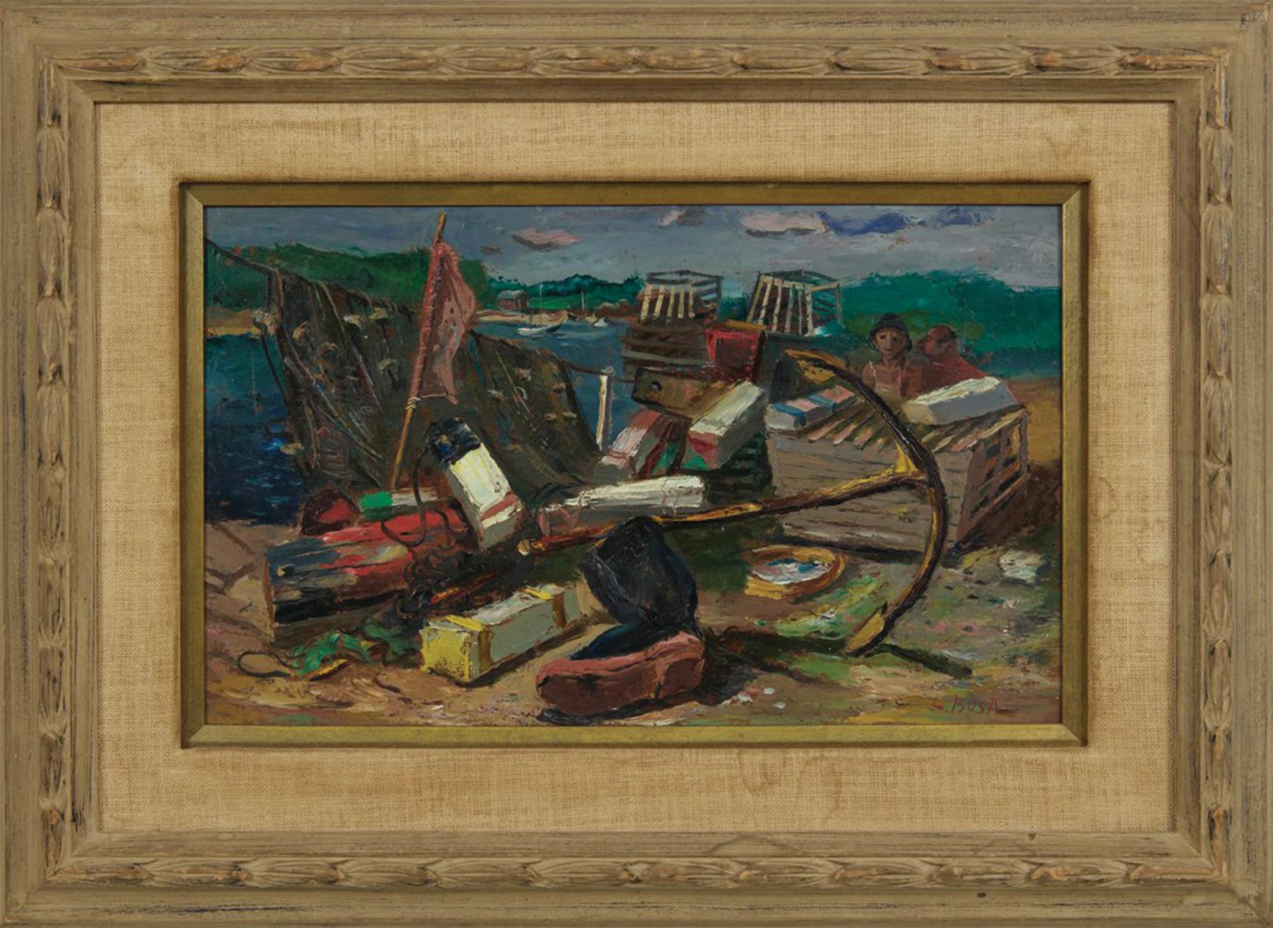 Rockport Seascape, Shoreline, Italian American Artist Louis Bosa For Sale 1