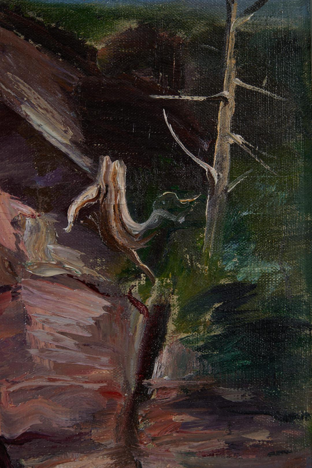 Louis Bosa (américain, 1905-1981)
Les petits poissons maigres
Huile sur carton
Signé en bas à droite
15,5 x 20 pouces
21.25 x 25.5 pouces, encadré

Fils d'un tailleur de pierre, il est né en 1905 à Codroipo, un petit village situé à quelques
