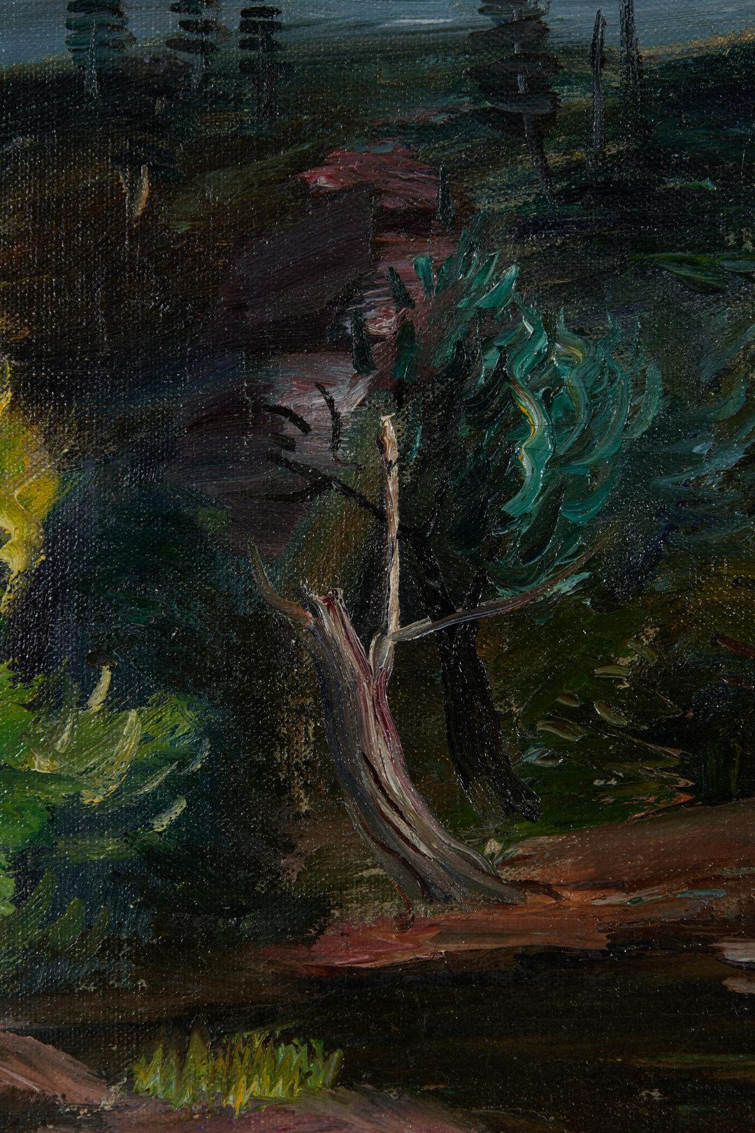 Cuivres pâles, paysage du 20e siècle, famille de nageurs, artiste italien en vente 1
