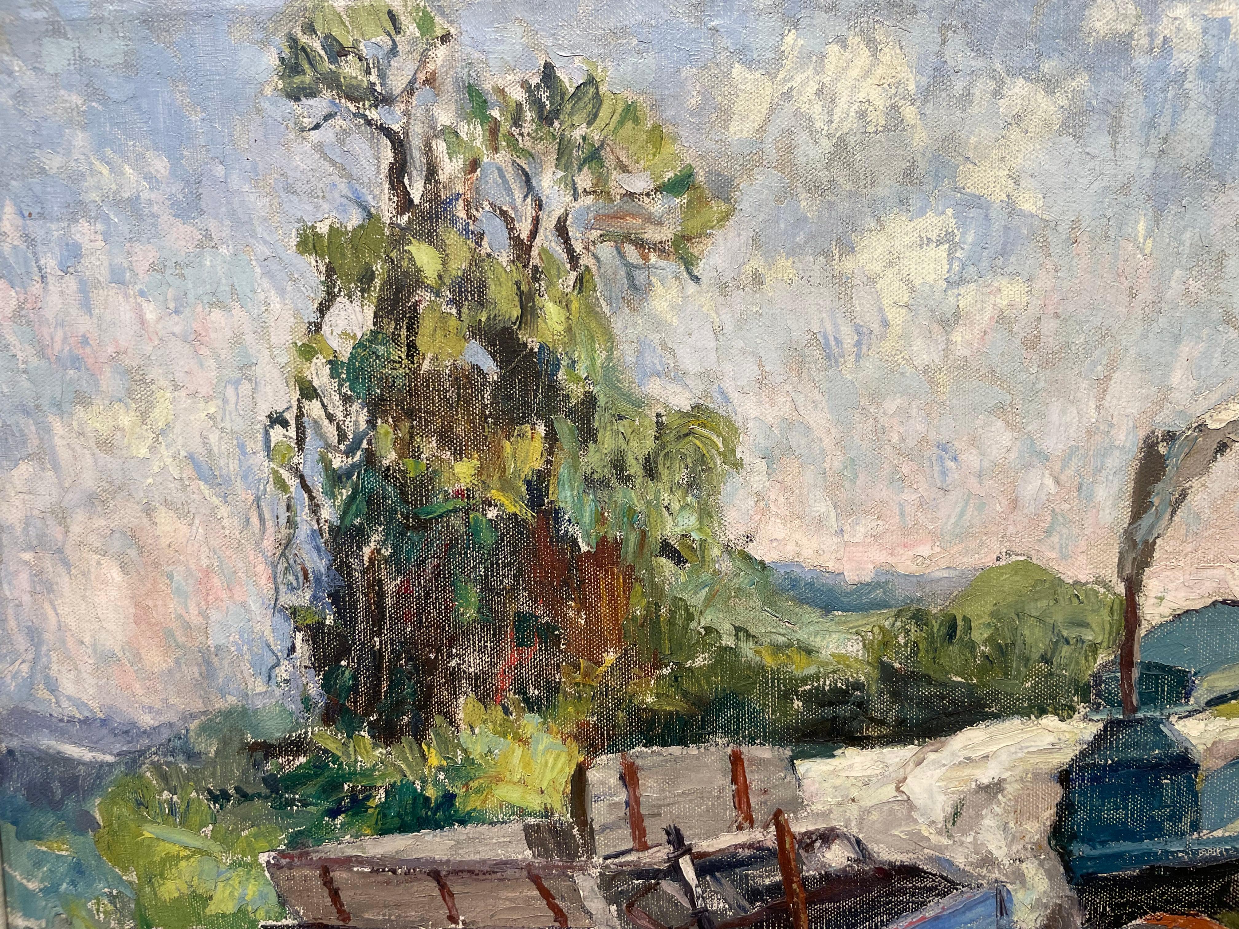 Two Wagons, Bucks County, PA 20th Century Farm Landscape For Sale 5