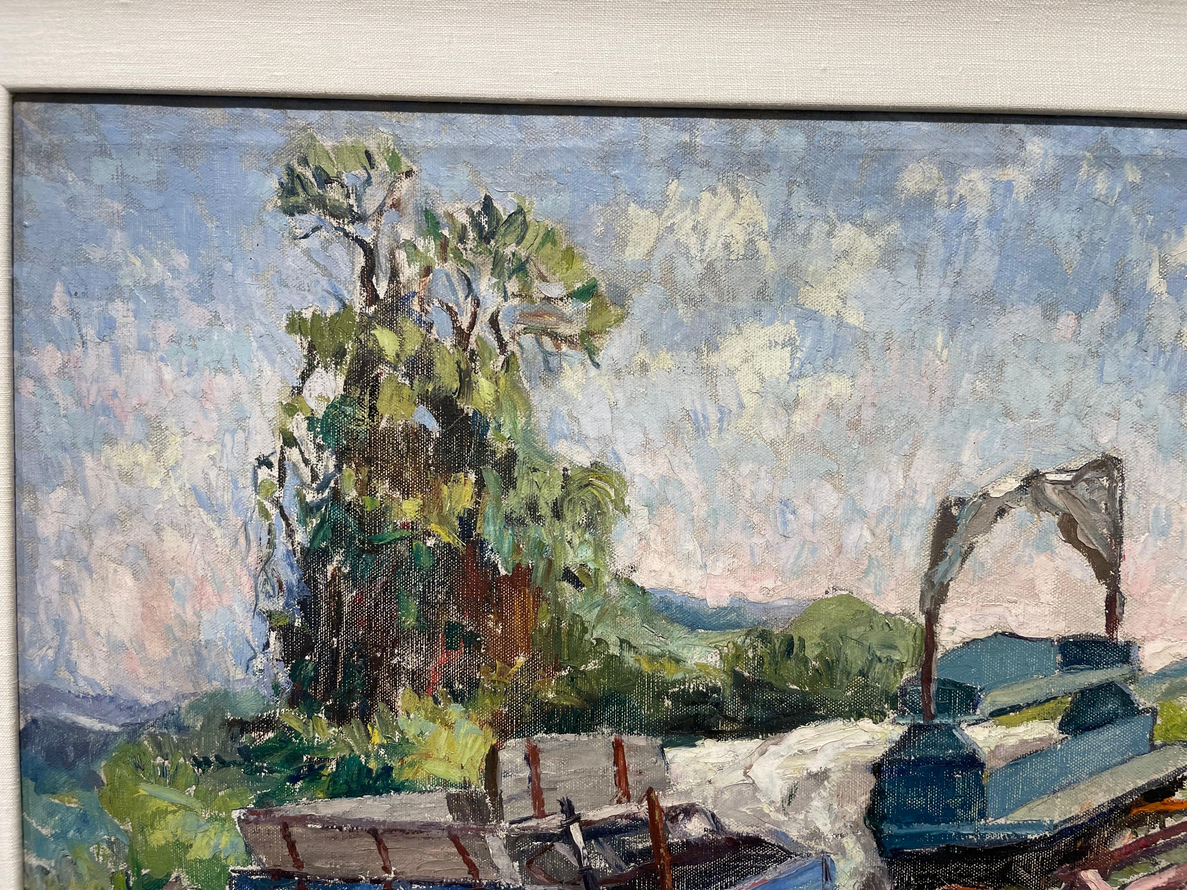 Two Wagons, Bucks County, PA 20th Century Farm Landscape For Sale 2