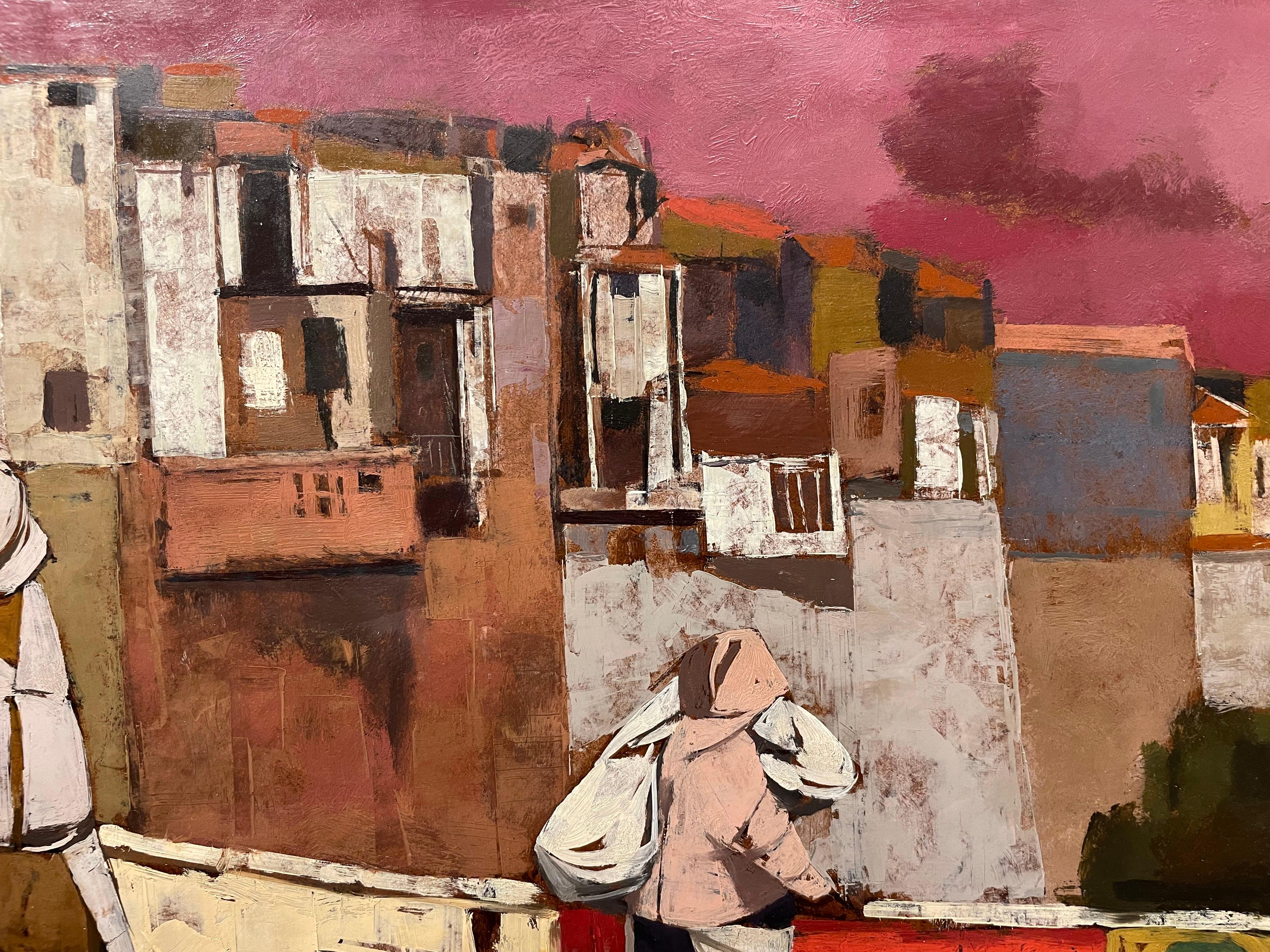 Townes, 20e siècle Scène de rue européenne, paysage urbain italien en vente 7