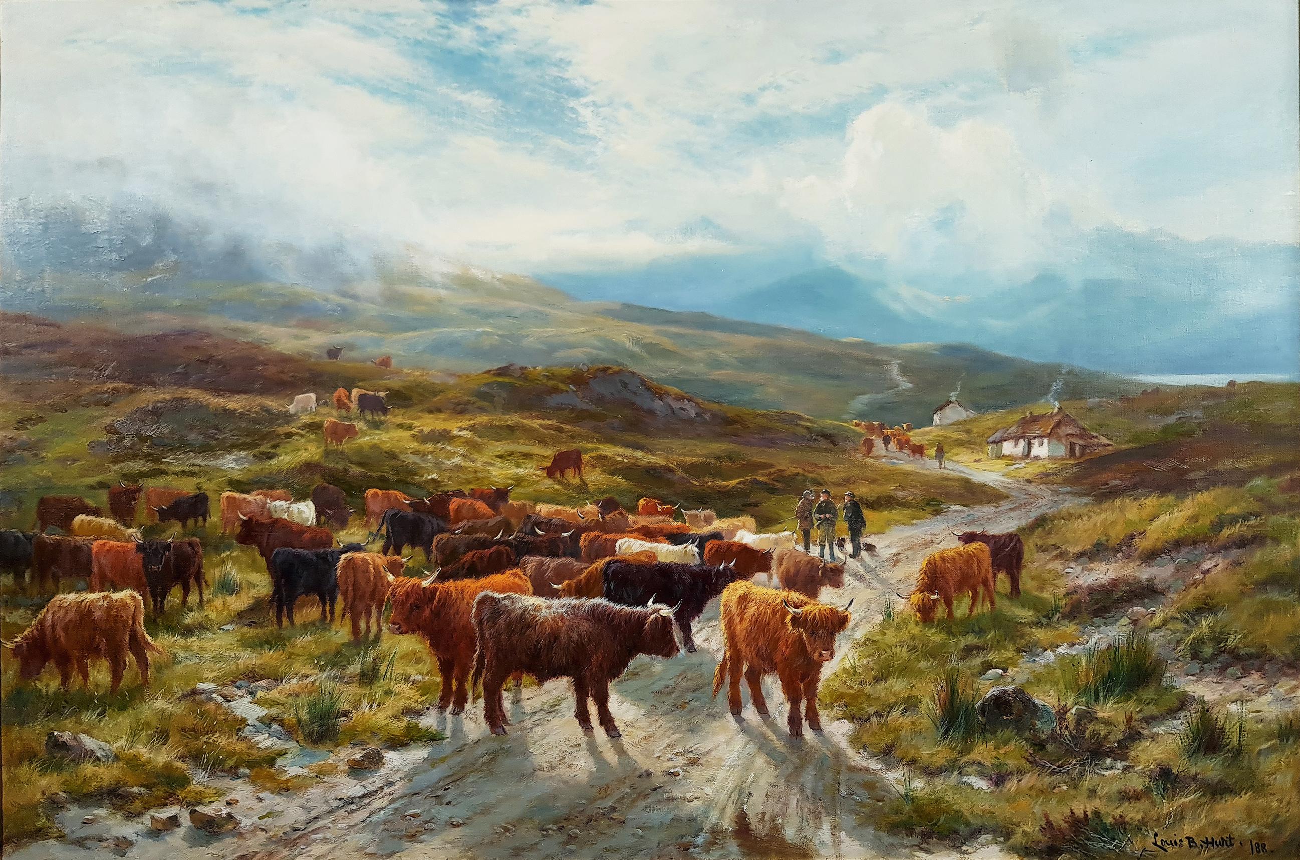 Highland Pastures - Painting by Louis Bosworth Hurt