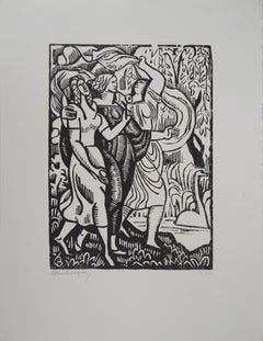 Three Cubist Women - Original wooodcut, Handsigned & Numbered