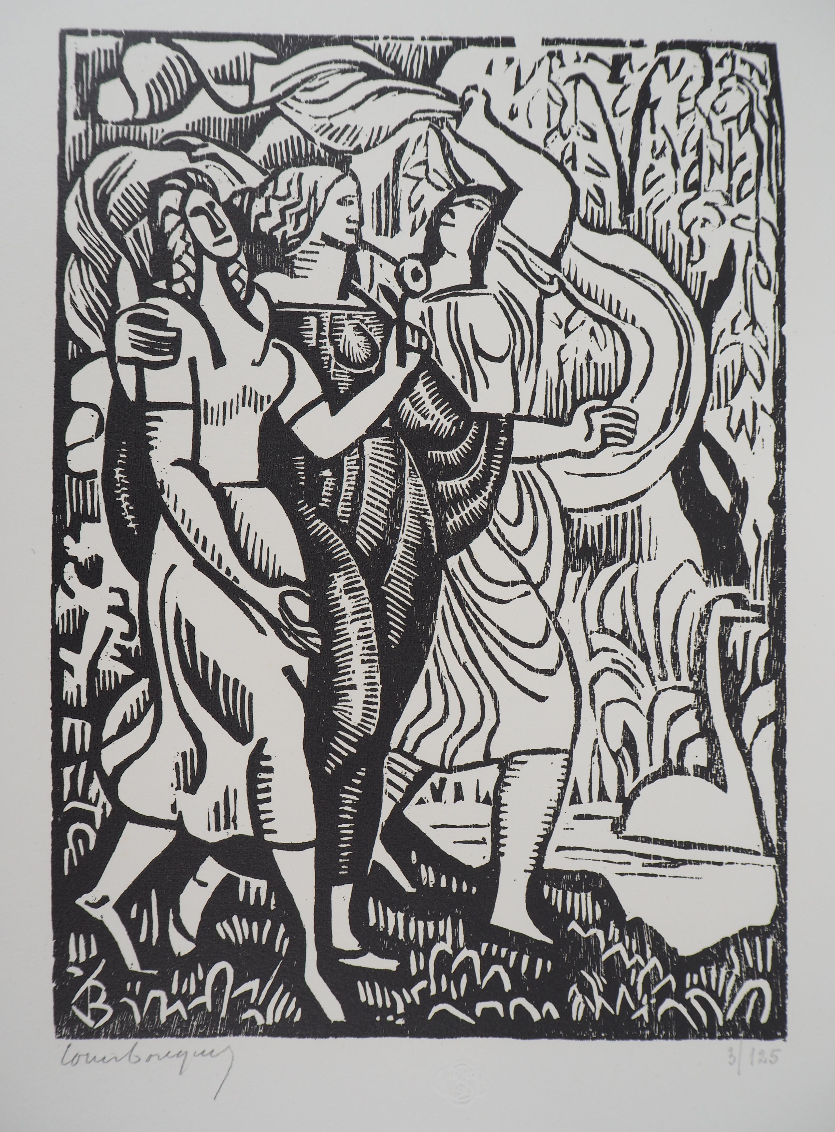 Tre donne cubiste - Ritaglio di legno originale, firmato e numerato a mano