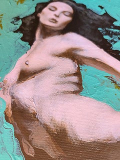 « Perilous Grace » (Peinture figurative contemporaine impressionniste représentant un nu)