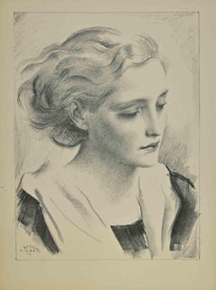 Portrait - Lithpgraph by Louis Buisseret - 1936