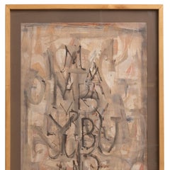 Abstract Surrealist Cubist Painting Oregon Artist Louis Bunce 1959 "Tablet"