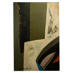Monumental Abstract Modernist Oil Panel Oregon Centennial Exposition Mural 1959