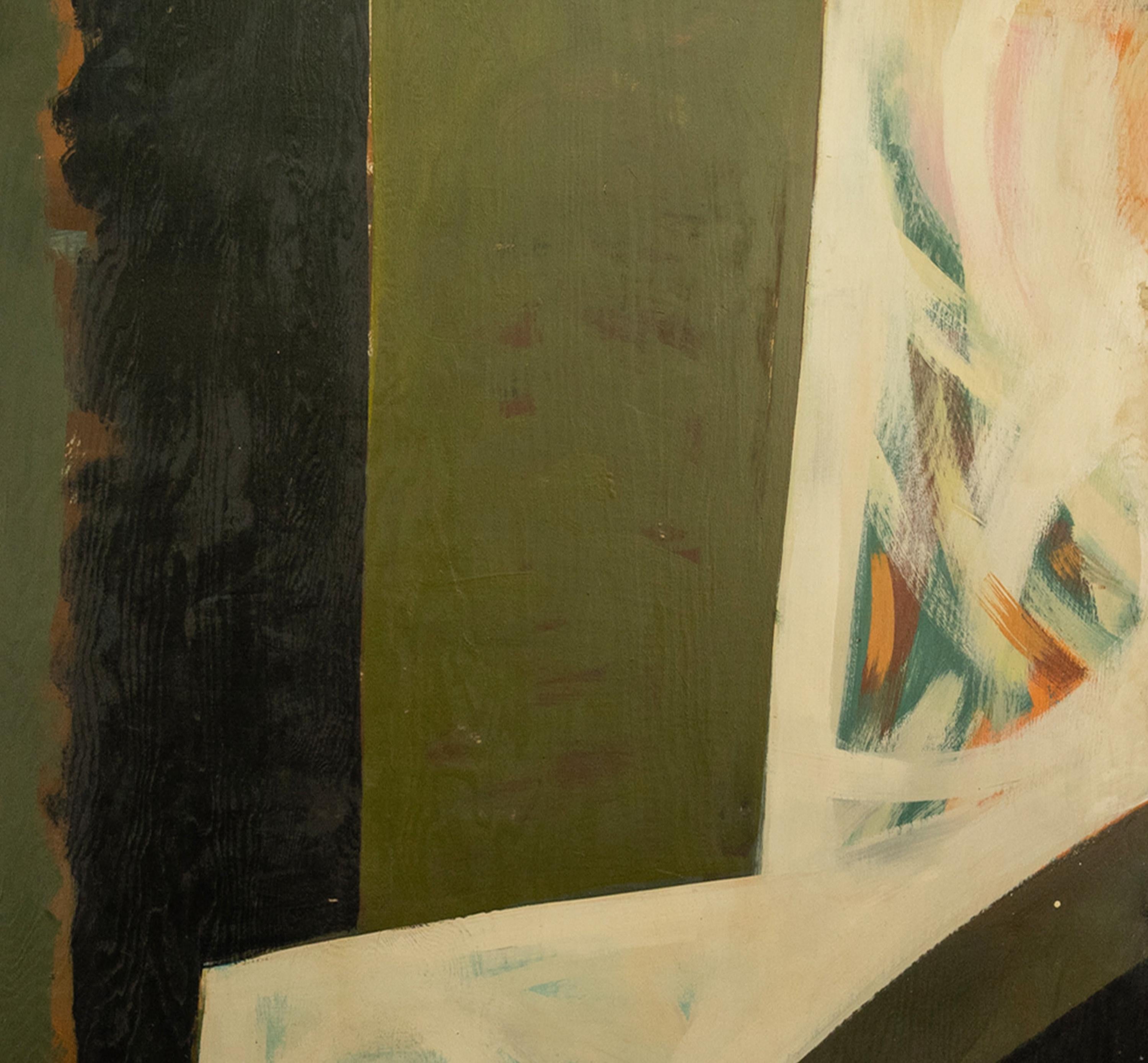 Panel al óleo Monumental Abstracto Modernista Mural de la Exposición del Centenario de Oregón 1959 en venta 2